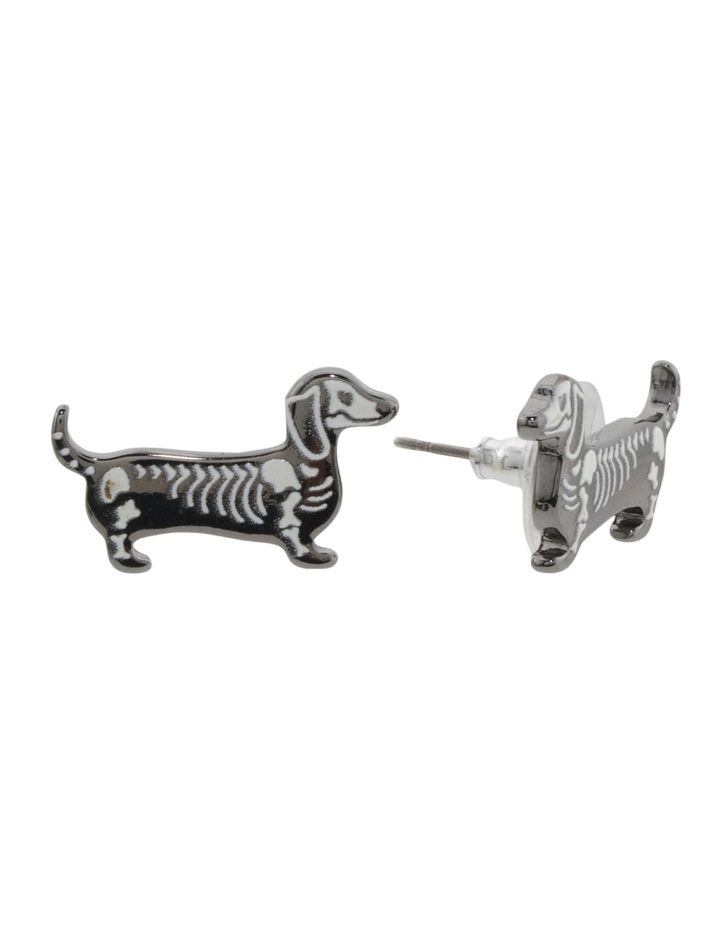 Betsey Johnson Skeleton Dachshund Stud NWT
